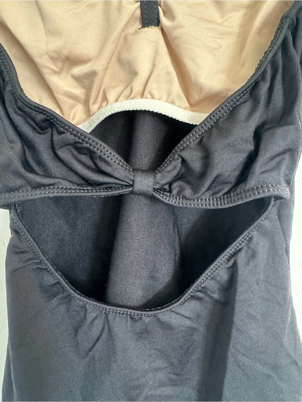 Motionwear Black Dance Halter Leotard with Pinch Details
